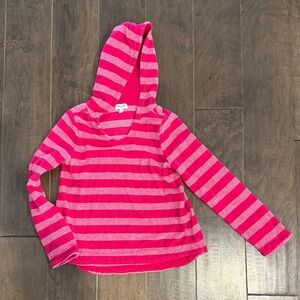 Splendid 6x Girls' Pink Striped terry Hoodie Top - Hooded Long Sleeve
